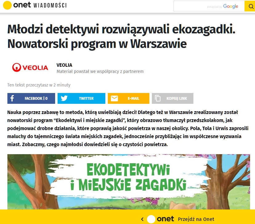 Onet.pl o naszym projekcie 