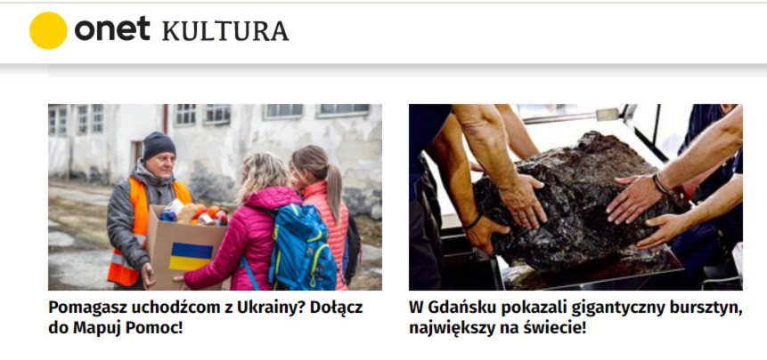 screen z artykuÅ‚u o Mapuj Pomoc w Onet.pl